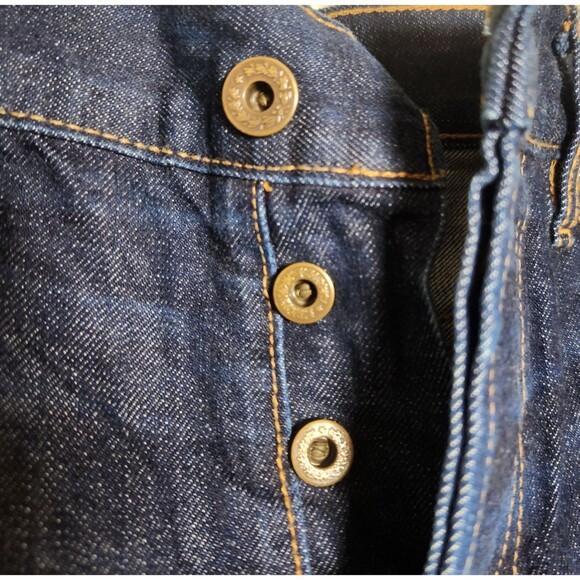 BRAVE STAR SELVEDGE JEANS SLIM STRAIGHT Men's 33 x 30 CONE DENIM Indigo Blue - Picture 8 of 16